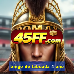 bingo de tabuada 4 ano
